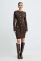 Marciano Guess sukienka z dodatkiem kaszmiru AFRAH 5BGK43.5893Z brązowy AW25