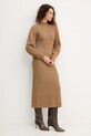 Twinset sukienka z wełną 252TT3460 brązowy AW25