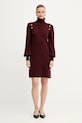 Luisa Spagnoli sukienka wełniana 100056.LS bordowy AW25