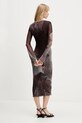 Odzież Desigual sukienka ABYSS LACROIX 25WWVK01 brązowy