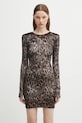 Fiorucci vestito in velluto Banimalier Print Velour Padded Mini mini marrone W02FPDMN011VR01BR01