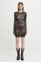 Платье из велюра Fiorucci Banimalier Print Velour Padded Mini W02FPDMN011VR01BR01