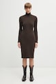 MM6 Maison Margiela vestito con lana midi marrone S62DD0054.M13187.144