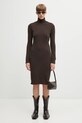MM6 Maison Margiela sukienka z dodatkiem wełny S62DD0054.M13187.144 brązowy