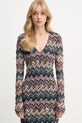 Missoni sukienka z wełną granatowy DS25WG1V.BR012F