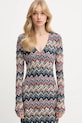 Missoni sukienka z wełną granatowy DS25WG1V.BR012F