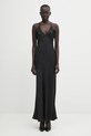 Anine Bing sukienka z dodatkiem jedwabiu laurel tkanina czarny A.02.11285