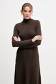 Vlnené šaty Tommy Hilfiger zelená WW0WW47303
