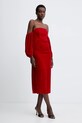 Forte Forte sukienka z dodatkiem jedwabiu 14350.mydress czerwony AW25
