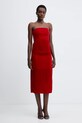 Forte Forte sukienka z dodatkiem jedwabiu 14350.mydress czerwony