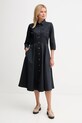 Barbour sukienka bawełniana SAFFRON LDR0942 granatowy AW25