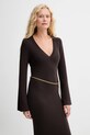 MICHAEL Michael Kors rochie cu lână maro MF5835G4VR