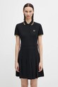 Fred Perry sukienka bawełniana casual czarny D1177