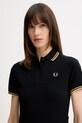 Fred Perry sukienka bawełniana czarny D1177