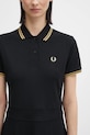 Fred Perry sukienka bawełniana czarny D1177