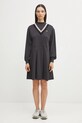 Fred Perry sukienka bawełniana bawełna szary D1178