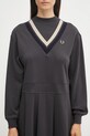 Bavlnené šaty Fred Perry sivá D1178