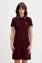 Fred Perry sukienka z elastanem bordowy D3600