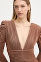 Elisabetta Franchi sukienka brązowy ABR4057E2