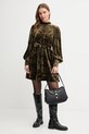Barbour sukienka z dodatkiem jedwabiu x Farm Rio LDR0959 zielony AW25