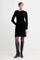 Dkny sukienka welurowa DD5V1M55 czarny AW25