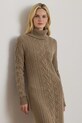 Odzież Lauren Ralph Lauren sukienka z dodatkiem wełny 200979705 beżowy