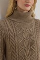 Lauren Ralph Lauren sukienka z dodatkiem wełny beżowy 200979705
