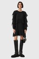 AllSaints sukienka z dodatkiem jedwabiu LISSIE casual czarny W100DD