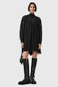 AllSaints sukienka z dodatkiem jedwabiu PEARLA casual czarny W095DD