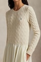 Polo Ralph Lauren sukienka z dodatkiem wełny beżowy 211978251
