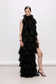 Karl Lagerfeld sukienka Karl Lagerfeld Studio rozkloszowany czarny A4W13062