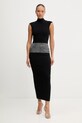 Retrofete sukienka z domieszką kaszmiru Leontine maxi czarny R.FW25.11784.17