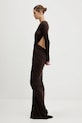 Rick Owens Lilies sukienka Poppy LI02E3507.RV brązowy AW25