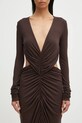 Φόρεμα Rick Owens Lilies Poppy καφέ LI02E3507.RV