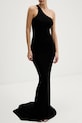 Rick Owens Lilies sukienka wiskozowa One Shoulder Gown czarny LI02E3571.RV