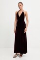 Bardot sukienka welurowa 59315DB2 bordowy AW25