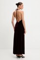 Odzież Bardot sukienka welurowa 59315DB2 bordowy