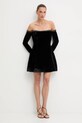 Bardot sukienka welurowa 59528DB2 czarny AW25