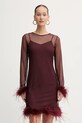 Never Fully Dressed sukienka z elastanem bordowy NFDDR3071