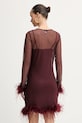 Odzież Never Fully Dressed sukienka NFDDR3071 bordowy