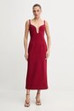 Bardot sukienka tkanina bordowy 59009DB2