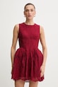 Bardot sukienka rozkloszowany bordowy 60091DB
