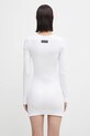 Odzież Marine Serre sukienka Moon Logo Ribbed Jersey WDR267ACJER0011 biały