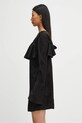 GANNI sukienka Fluid Satin Jacquard Mini Ruffle W0792 czarny AW25