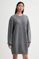 Φόρεμα με προσθήκη μαλλιού IRO WM33TONINA μακρύ γκρί WM33TONINA
