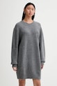 Φόρεμα με προσθήκη μαλλιού IRO WM33TONINA μακρύ γκρί WM33TONINA