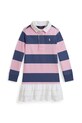 Otroška bombažna obleka Polo Ralph Lauren Mini roza 312971024001