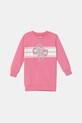 Guess sukienka bawełniana dziecięca nadruk różowy K5YK02.KA6R4.9BYA