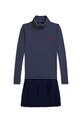 Polo Ralph Lauren sukienka dziecięca z bawełną wzorzyste granatowy 313980676001