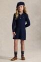 Παιδικό βαμβακερό φόρεμα Polo Ralph Lauren μακρύ σκούρο μπλε 312978841001
